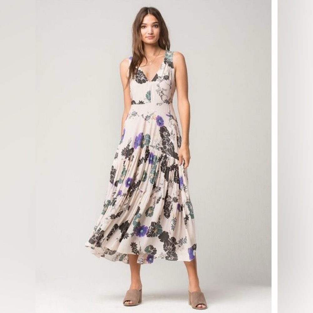EUC Free People Sure Thing Floral Tiered Maxi Dress Floral 2/S